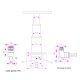 Discharge of water and cable glands detail – Size in mm