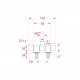 Peso 821 g – Vista frontale – Misure in mm