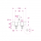 Peso 821 g – Vista frontale – Misure in mm