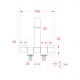 Weight 872 g – Front view – Size in mm