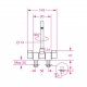 Weight 840 g – Front view – Size in mm