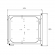 Top view – Top plate close – Size in mm